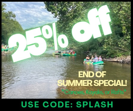 This Endless Summer has us feeling like a hot mess! ๐ Help us paddle away from this heat! 25% off Canoes, Kayaks, and Rafts! Float into fall and find our COOL again!โ๏ธ๐ฅ
***Good on Scotia & Skinner's Landing Float Trips***
USE CODE - SPLASH