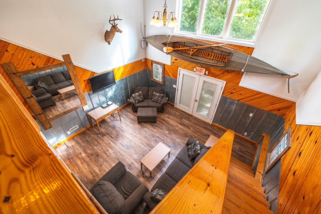 Living Room of the Chalets at Ozark Outdoors Riverfront Resort
